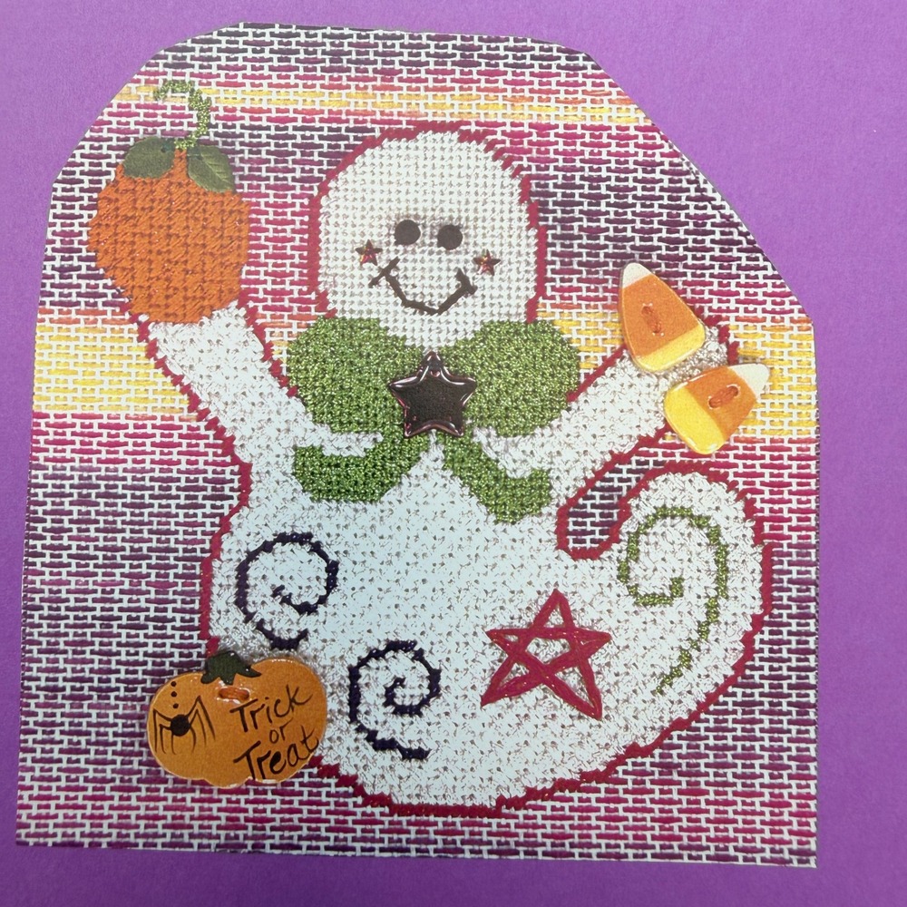 Mill Hill Ghostly Fun Halloween Ghost Needlepoint Canvas Stitch Guide 2002